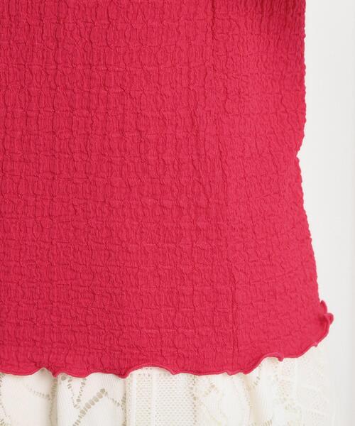 ITS'DEMO（イッツデモ）の「【手洗い可】シャーリングジャカードプルオーバー（Tシャツ/カットソー・レディース・オフホワイト/ブラック/ピンク系・00）」の15枚目の写真