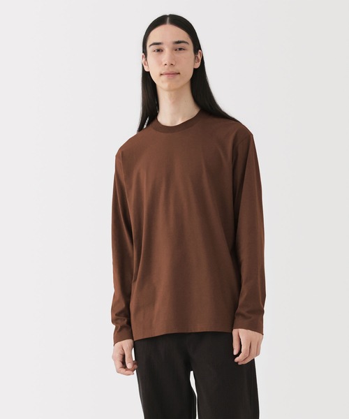 無印良品（ムジルシリョウヒン）の「紳士　起毛クルーネック長袖Ｔシャツ（Tシャツ/カットソー・メンズ・ブラウン系/チャコールグレー/ダークグリーン/ネイビー/ホワイト・S/M/L/XL/XXL/XS）」の3枚目の写真