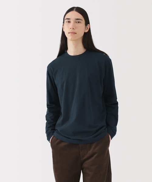 無印良品（ムジルシリョウヒン）の「紳士　起毛クルーネック長袖Ｔシャツ（Tシャツ/カットソー・メンズ・ブラウン系/チャコールグレー/ダークグリーン/ネイビー/ホワイト・S/M/L/XL/XXL/XS）」の5枚目の写真