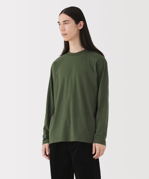 無印良品（ムジルシリョウヒン）の「紳士　起毛クルーネック長袖Ｔシャツ（Tシャツ/カットソー・メンズ・ブラウン系/チャコールグレー/ダークグリーン/ネイビー/ホワイト・S/M/L/XL/XXL/XS）」の4枚目の写真