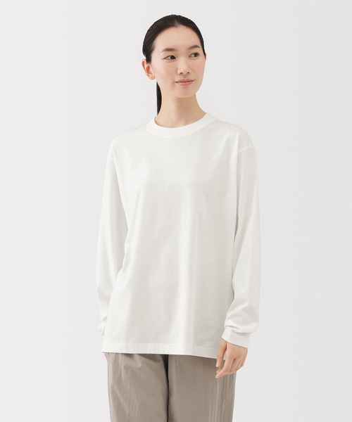 無印良品（ムジルシリョウヒン）の「紳士　起毛クルーネック長袖Ｔシャツ（Tシャツ/カットソー・メンズ・ブラウン系/チャコールグレー/ダークグリーン/ネイビー/ホワイト・S/M/L/XL/XXL/XS）」の6枚目の写真