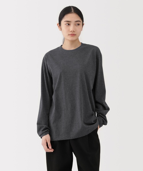 無印良品（ムジルシリョウヒン）の「紳士　起毛クルーネック長袖Ｔシャツ（Tシャツ/カットソー・メンズ・ブラウン系/チャコールグレー/ダークグリーン/ネイビー/ホワイト・S/M/L/XL/XXL/XS）」の13枚目の写真