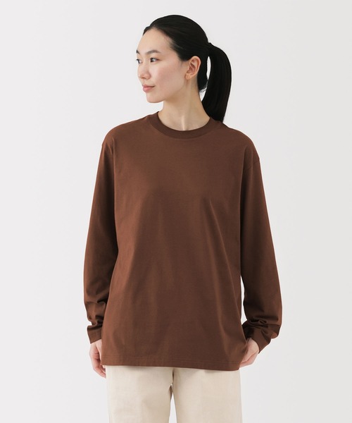 無印良品（ムジルシリョウヒン）の「紳士　起毛クルーネック長袖Ｔシャツ（Tシャツ/カットソー・メンズ・ブラウン系/チャコールグレー/ダークグリーン/ネイビー/ホワイト・S/M/L/XL/XXL/XS）」の17枚目の写真