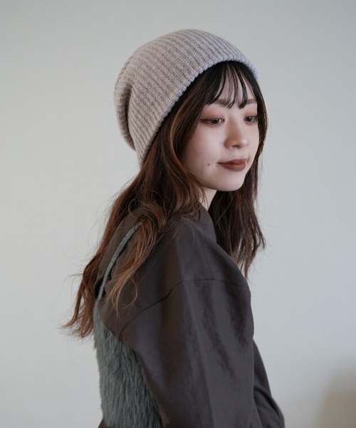 Ruben（ルーベン）の「メリノ ウールリラックス ニットワッチ（ニットキャップ/ビーニー・レディース・グレー/ブラック/ベージュ・FREE）」の8枚目の写真