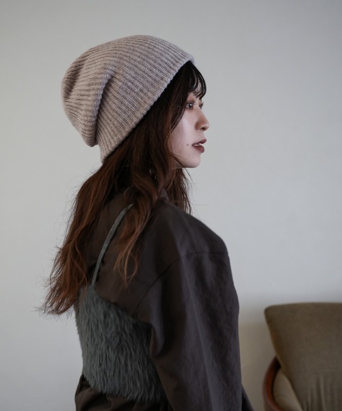 Ruben（ルーベン）の「メリノ ウールリラックス ニットワッチ（ニットキャップ/ビーニー・レディース・グレー/ブラック/ベージュ・FREE）」の9枚目の写真