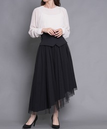 コルセット型ベルト付アシメスカート