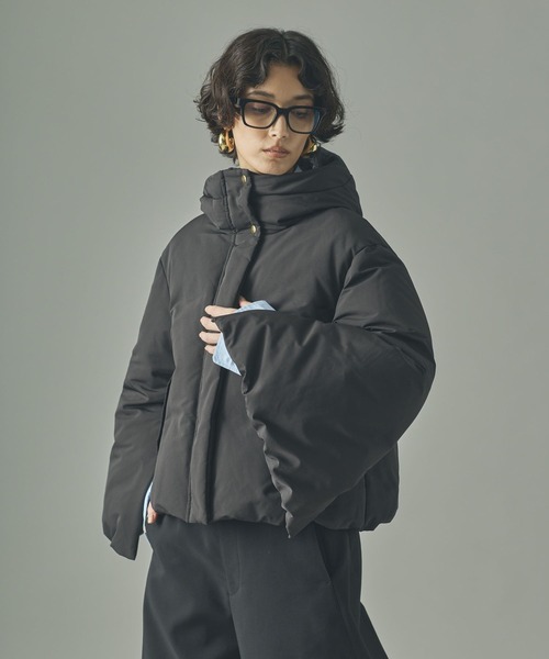 Curensology（カレンソロジー）の「Curensology(カレンソロジー)/2WAYフードダウンジャケット（ダウンジャケット/コート・レディース・キャメル/ブラック・FREE）」の9枚目の写真