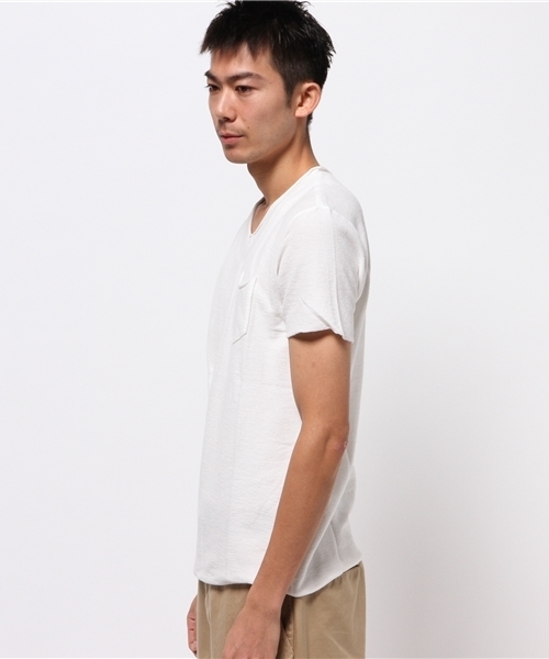 BHY-biography(ビーエイチワイバイオグラフィー)の「60/40AFTER SURF V-NECK TEE(Tシャツ/カットソー・メンズ・ブルー/ホワイト/ブラック・48/46/44)」の4枚目の写真