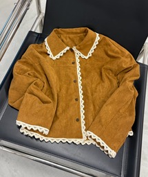 idem(イデム)のpiping lace suede jacket / パイピングレーススエードジャケット(テーラードジャケット)