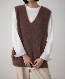 AZUL by moussy | シャギーニットベスト(ベスト)