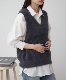 AZUL by moussy | シャギーニットベスト(ベスト)