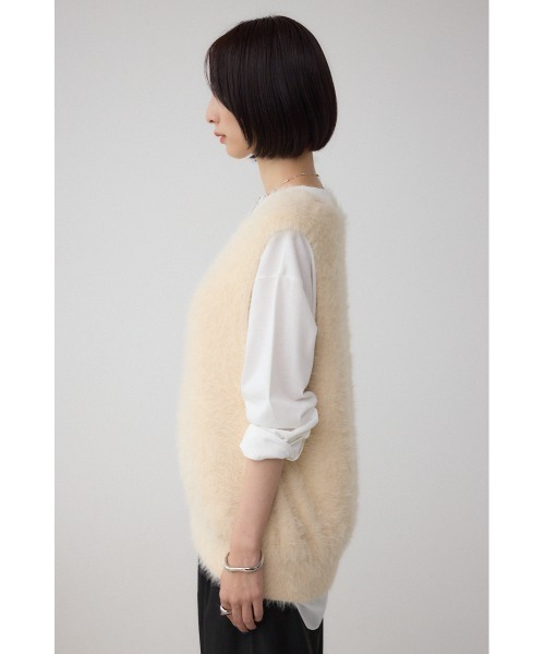 AZUL by moussy（アズールバイマウジー）の「シャギーニットベスト（ベスト・レディース・ブラウン/グレー/アイボリー・FREE）」の9枚目の写真