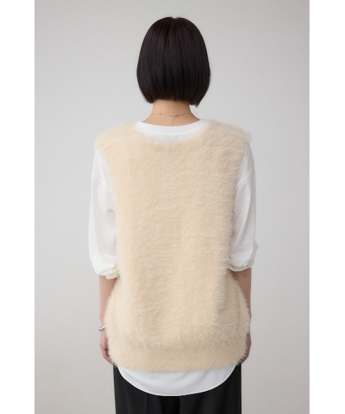 AZUL by moussy（アズールバイマウジー）の「シャギーニットベスト（ベスト・レディース・ブラウン/グレー/アイボリー・FREE）」の10枚目の写真
