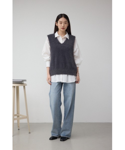 AZUL by moussy（アズールバイマウジー）の「シャギーニットベスト（ベスト・レディース・ブラウン/グレー/アイボリー・FREE）」の17枚目の写真