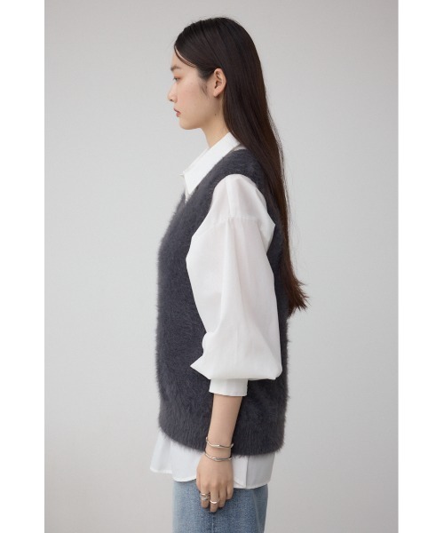 AZUL by moussy（アズールバイマウジー）の「シャギーニットベスト（ベスト・レディース・ブラウン/グレー/アイボリー・FREE）」の19枚目の写真