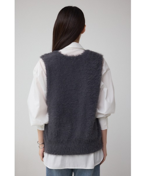 AZUL by moussy（アズールバイマウジー）の「シャギーニットベスト（ベスト・レディース・ブラウン/グレー/アイボリー・FREE）」の20枚目の写真