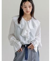 Re:EDIT | シアーエアリーラッフルカラーブラウス(シャツ/ブラウス)