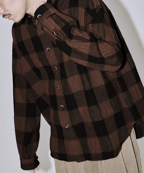 セール】J.S.Homestead / バッファロー プレイド スタンド ウール