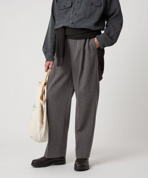 ＜Steven Alan＞ クッキークロス インツープリーツ トラウザーズ STEVEN ALAN スラックス 「Steven Alan」 クッキークロス イン