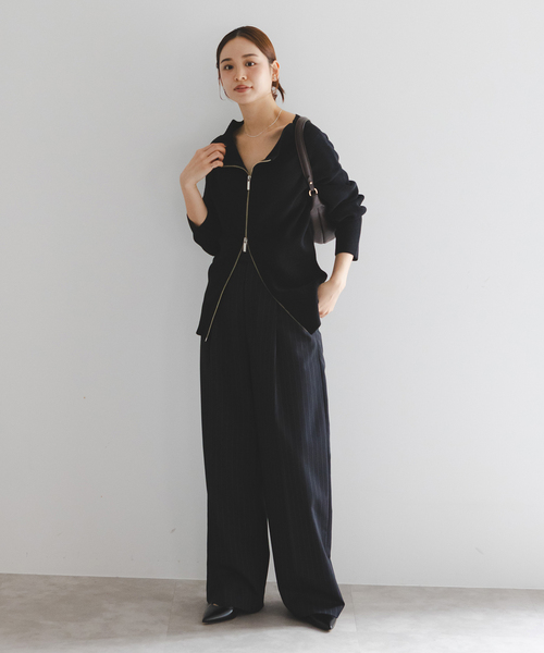 フロントジップボートネックニット NOBLE｜《WEB限定追加》フロントジップボートネックニット | Rakuten