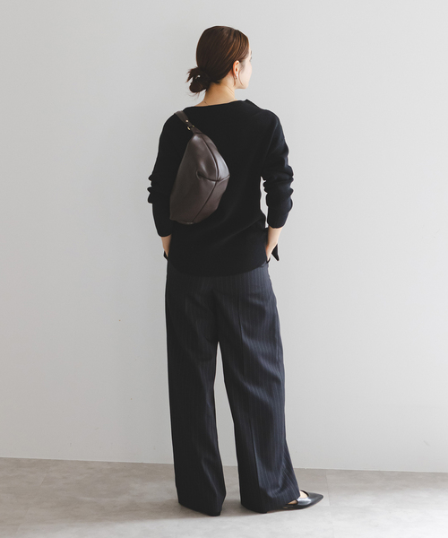 WEB限定追加》フロントジップボートネックニット（ニット/セーター