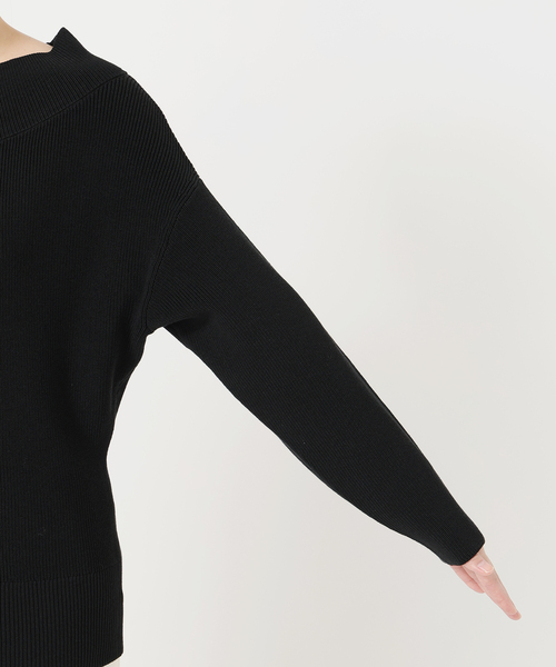 WEB限定追加》フロントジップボートネックニット（ニット/セーター