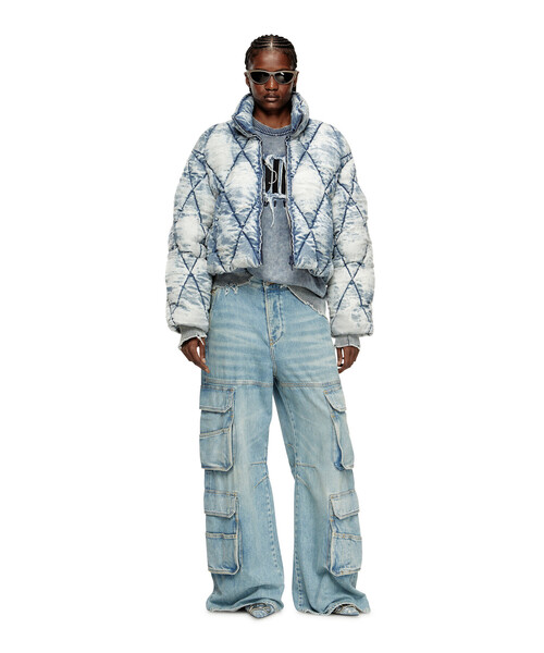 DIESEL（ディーゼル）の「ウィメンズ ジップアップパファージャケット W-HISTEL（ブルゾン・レディース・ブルー・38/36/42/40/44）」の4枚目の写真