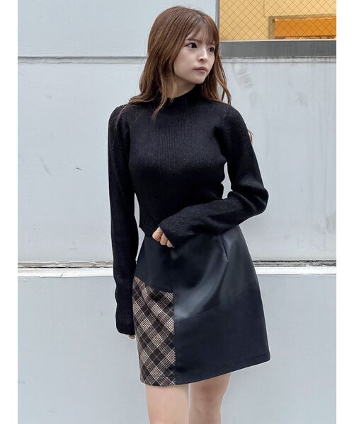 MURUA(ムルーア)の「ヴィンテージライクパッチワークミニスカート(スカート・レディース・ブラウン/ブラック・2/1)」の15枚目の写真