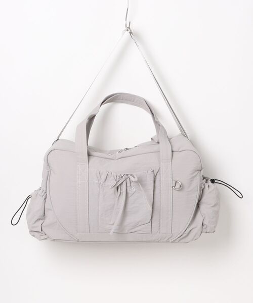 florist（フローリスト）の「【大容量・2WAY】 ドロストポケットワントーンボストンバッグ/ショルダーバッグ/トラベルバッグ（ボストンバッグ・レディース・グレー/グリーン/パープル/ブラック・FREE）」の13枚目の写真