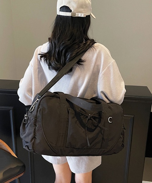 florist（フローリスト）の「【大容量・2WAY】 ドロストポケットワントーンボストンバッグ/ショルダーバッグ/トラベルバッグ（ボストンバッグ・レディース・グレー/グリーン/パープル/ブラック・FREE）」の20枚目の写真