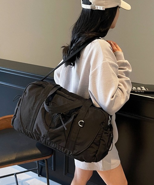 florist（フローリスト）の「【大容量・2WAY】 ドロストポケットワントーンボストンバッグ/ショルダーバッグ/トラベルバッグ（ボストンバッグ・レディース・グレー/グリーン/パープル/ブラック・FREE）」の19枚目の写真