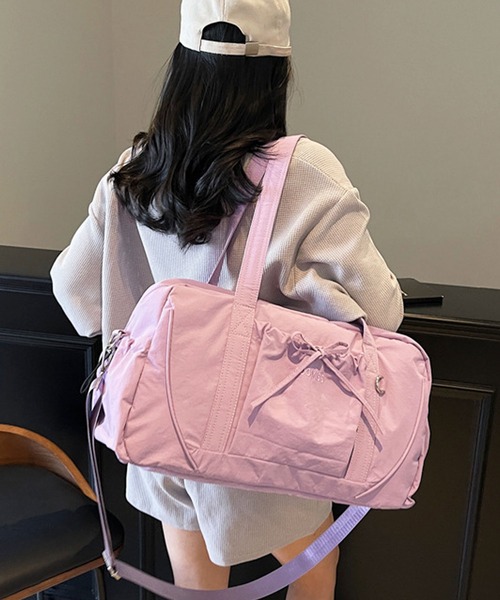 florist（フローリスト）の「【大容量・2WAY】 ドロストポケットワントーンボストンバッグ/ショルダーバッグ/トラベルバッグ（ボストンバッグ・レディース・グレー/グリーン/パープル/ブラック・FREE）」の17枚目の写真