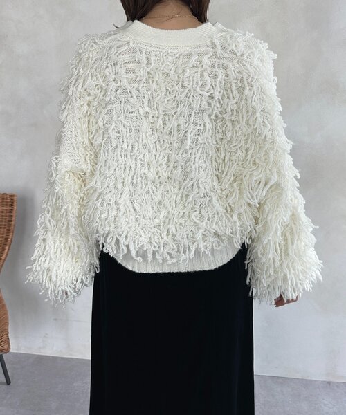 Thevon(ゼボン)の「ループフリンジショートカーディガン(カーディガン/ボレロ・レディース・アイボリー/グレイッシュベージュ/チャコールグレー・FREE)」の16枚目の写真