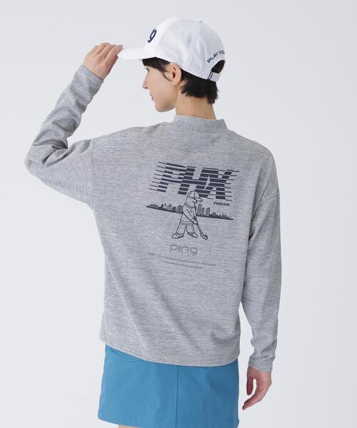 セール】【PING APPAREL】引き揃え天竺ドライミックス長袖ハイネック