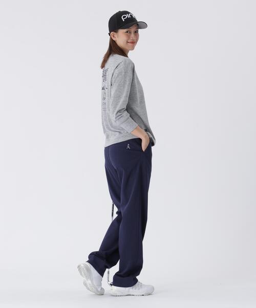 【ネイビー】引き揃え天竺ドライミックス長袖ハイネックカットソー <LADIES LINE> (LADIES) セール】【PING APPAREL】引き揃え天竺ドライミックス長袖ハイネック