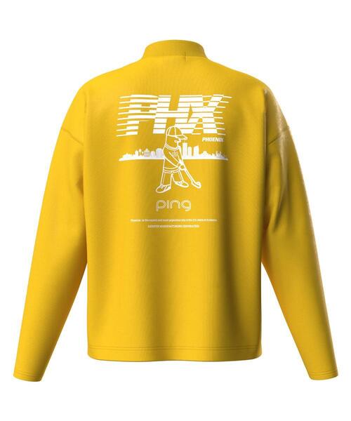 セール】【PING APPAREL】引き揃え天竺ドライミックス長袖ハイネック