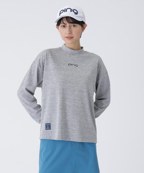 セール】【PING APPAREL】引き揃え天竺ドライミックス長袖ハイネック