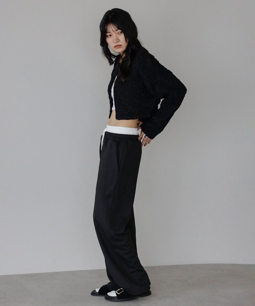 ENC（エンク）の「tape yarn knit cardigan / テープヤーンニットカーディガン（カーディガン/ボレロ・レディース・ライトイエロー/オフホワイト/ブラック・FREE）」の17枚目の写真