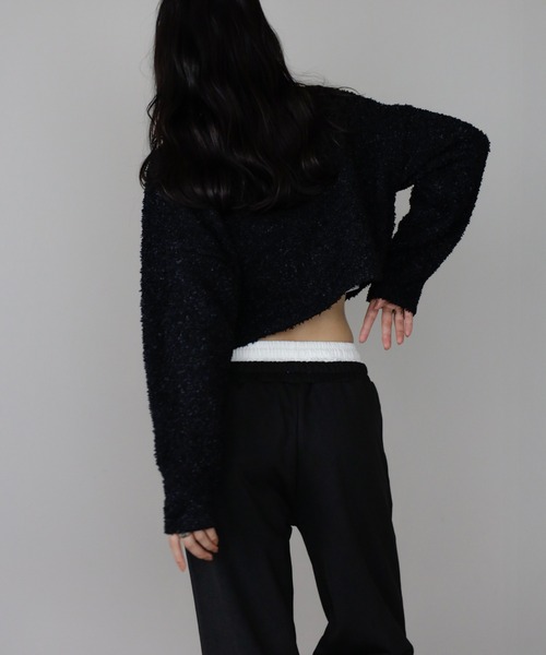 ENC（エンク）の「tape yarn knit cardigan / テープヤーンニットカーディガン（カーディガン/ボレロ・レディース・ライトイエロー/オフホワイト/ブラック・FREE）」の20枚目の写真