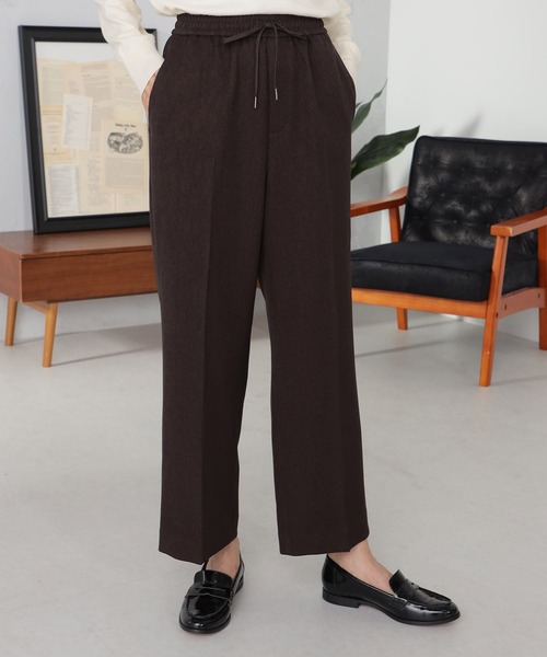 GALLORIA(ギャローリア)の「ドロストセミフレアパンツ(その他パンツ・レディース・ブラウン/ネイビー・S/M/L/LL)」の3枚目の写真