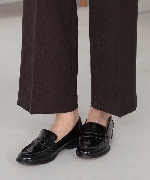 GALLORIA(ギャローリア)の「ドロストセミフレアパンツ(その他パンツ・レディース・ブラウン/ネイビー・S/M/L/LL)」の6枚目の写真