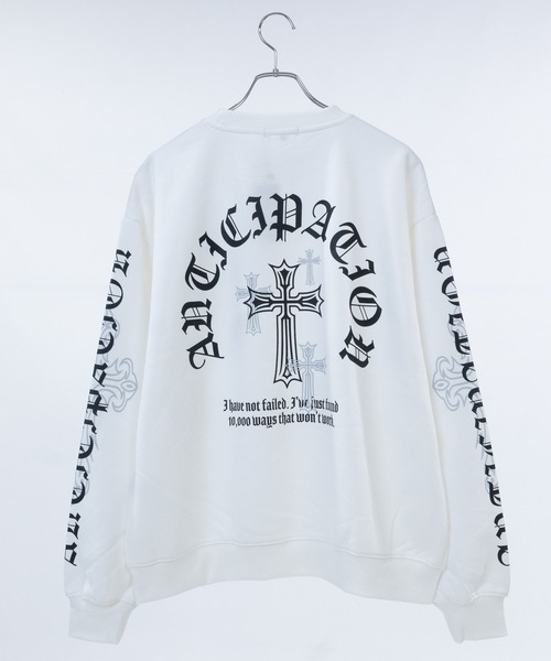 bike star（バイクスター）の「【31】オールドイングリッシュロゴ プリント トレーナー（スウェット・メンズ・ホワイト/ブラック系1/ブラック系2・MEDIUM/LARGE）」の4枚目の写真