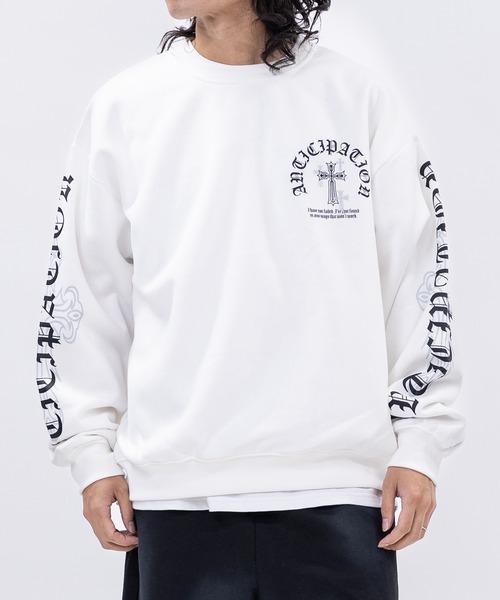 bike star（バイクスター）の「【31】オールドイングリッシュロゴ プリント トレーナー（スウェット・メンズ・ホワイト/ブラック系1/ブラック系2・MEDIUM/LARGE）」の7枚目の写真