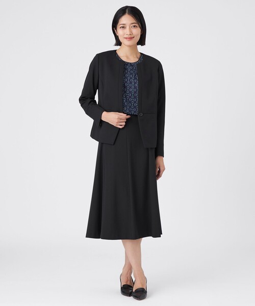TRANS WORK(トランスワーク)の「【L】【美シリーズ・セットアップ対応・ウォッシャブル】プレミアムジャージスカート(スカート・レディース・チャコールグレー/ダークネイビー・46/44)」の4枚目の写真
