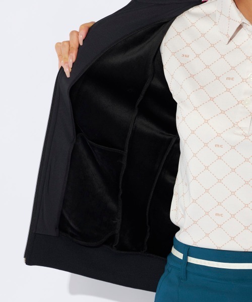 marie claire（マリ・クレール）の「【marieclaire/マリクレール】レディースシャギーブルゾン　ジップアップ　｜保温・高密度シャギー｜ブロック柄×上品デザインゴルフ・カジュアルウェア（ブルゾン・レディース・ブラック/オフホワイト・MEDIUM/LARGE/X-LARGE）」の10枚目の写真