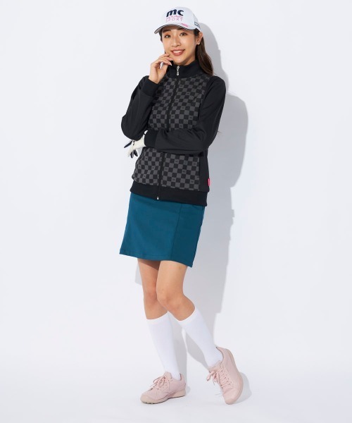 marie claire（マリ・クレール）の「【marieclaire/マリクレール】レディースシャギーブルゾン　ジップアップ　｜保温・高密度シャギー｜ブロック柄×上品デザインゴルフ・カジュアルウェア（ブルゾン・レディース・ブラック/オフホワイト・MEDIUM/LARGE/X-LARGE）」の12枚目の写真