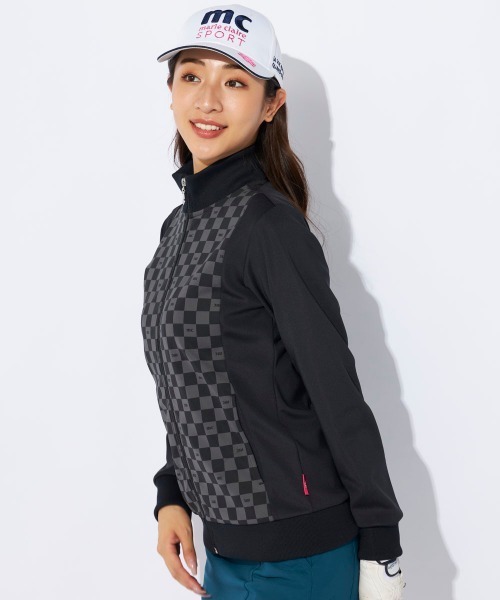 marie claire（マリ・クレール）の「【marieclaire/マリクレール】レディースシャギーブルゾン　ジップアップ　｜保温・高密度シャギー｜ブロック柄×上品デザインゴルフ・カジュアルウェア（ブルゾン・レディース・ブラック/オフホワイト・MEDIUM/LARGE/X-LARGE）」の14枚目の写真