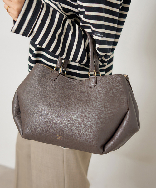 IENA（イエナ）の「Manuel MILANO/マニュエルミラノ フォルムレザーMIDI BAG バッグ 6367（トートバッグ・レディース・ブラック/ブラウン・FREE）」の5枚目の写真