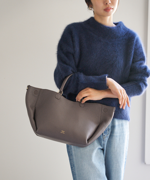 IENA（イエナ）の「Manuel MILANO/マニュエルミラノ フォルムレザーMIDI BAG バッグ 6367（トートバッグ・レディース・ブラック/ブラウン・FREE）」の10枚目の写真