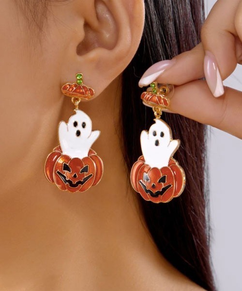TONE SELECT GOODS(トーンセレクトグッズ)の「【urge select】《Halloween》パンプキン&おばけ ピアス【ハロウィン/イベント】(ピアス(両耳用)・レディース・その他2/その他1・FREE)」の2枚目の写真